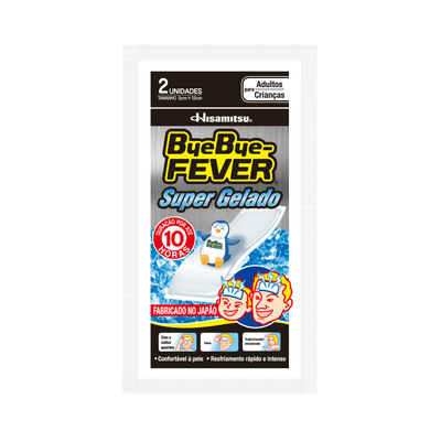 Adesivo Para Alívio Da Febre Hisamitsu Bye Bye Fever Super Gelado 2 Unidades 5cm X 12cm